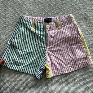 Polo by Ralph Lauren Multistripe Cotton Shorts in Green, Pink & Yellow